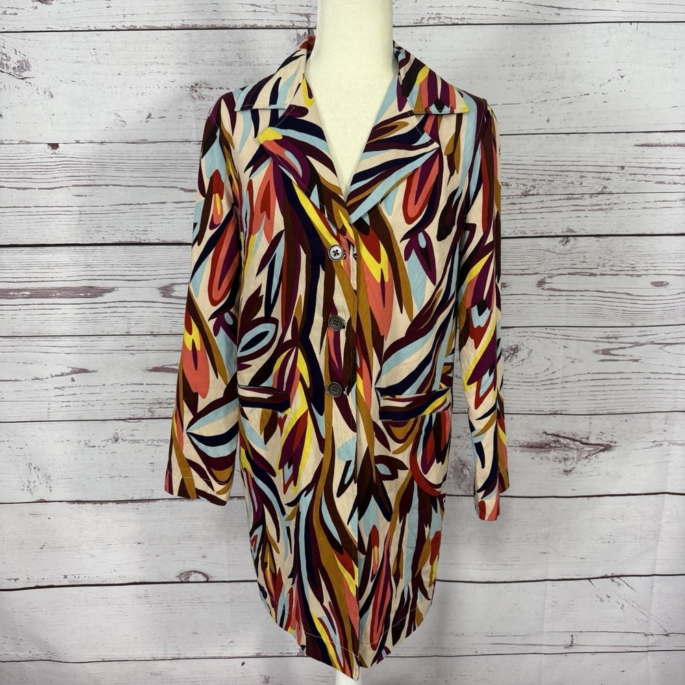Missoni For Target Womens Medium Colorful Abstract Trench Blazer Jacket
